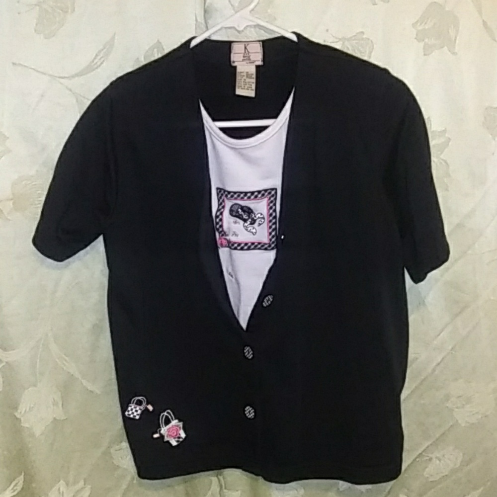 Black peek a boo blouse